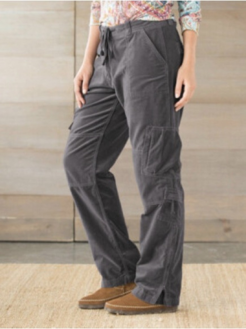 Sundance Women's Charcoal Gray Cargo Wide-Leg Pants